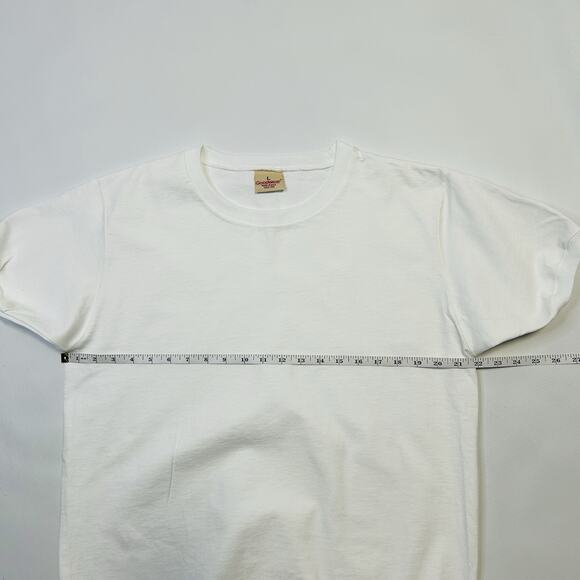 Goodwear Shirt Size Large Ribbed Short Sleeve Top White Tube Knit USA - Picture 6 of 8